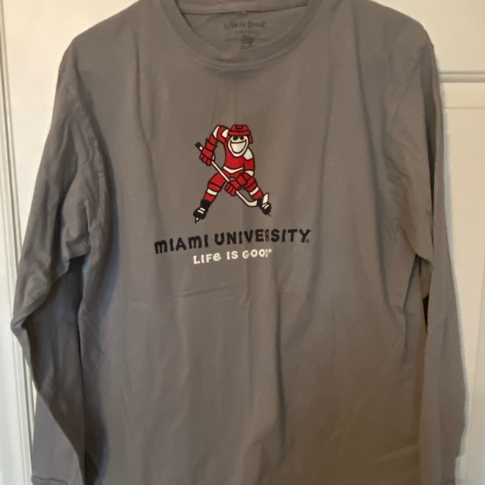 Life is Good Miami University Hockey shirt